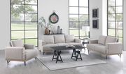 Kester (Beige) Light beige faux linen fabric contemporary sofa