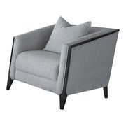 Black russian birch accent gray contemporary chair