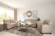 Beige velvet casual style comfy sofa main photo