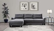 Caspian (Gray) Upholstered curved arms sectional couch