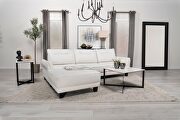 Caspian (White) Upholstered curved arms sectional sofa white and black
