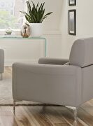 Soft taupe leatherette upholstery chair