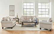 Beautiful soft neutral palette of gray and beige sofa