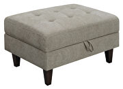 Toast low pile chenille upholstery storage ottoman