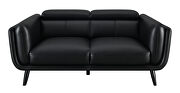 Track arms loveseat with tapered legs in black leatherette main photo
