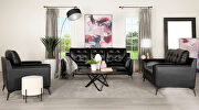 Black performance breathable leatherette upholstery sofa main photo