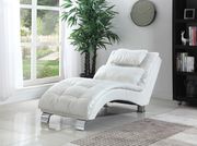 White leather chaise lounge chair main photo