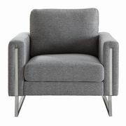 Gray flat weave fabric contemporary chair main photo