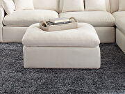 Cushion seat ottoman off-white