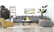 Jennifer (Gray) Woven fabric modular low profile 6pcs gray sectional sofa