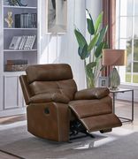 Brown faux leather recliner chair