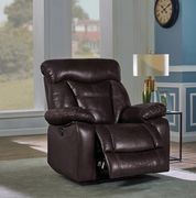 Dark brown faux leather power motion recliner main photo