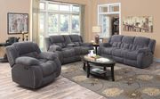 Charcoal gray fabric motion reclining sofa
