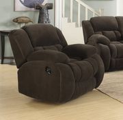 Brown casual style fabric glider recliner