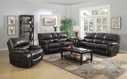 Willemse chocolate reclining sofa with drop down table main photo