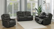 Gray coated microfiber recliner motion sofa
