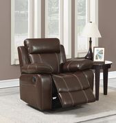Glider recliner w/ pillow arms in brown main photo