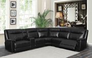 6 pc power sectional in black leatherette main photo