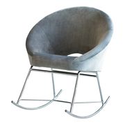 Gray velvet / chrome rocking chair main photo