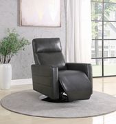 Swivel push-back recliner in charcoal gray chair main photo