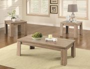 Rustic weathered brown finish cocktail table set main photo
