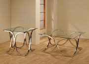 CS918 Tempered glass top / curved chrome base coffee table