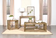 Rectangular solid wood coffee table natural