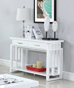 Transitional glossy white sofa table