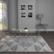 Gray glass top coffee table in chrome / gray main photo