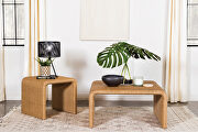 Square rattan coffee table natural