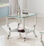 Contemporary chrome side table