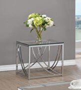 Contemporary chrome side table