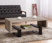 CS878 Gray driftwood / black sleek coffee table