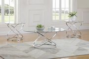 CS373 3 pc glass top coffee table / end tables set