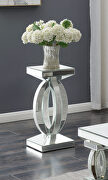 Contemporary silver mirrored side table