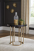 Round table top in an americano finish  end table main photo