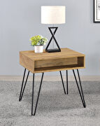 End table mid-century modern design with a rustic vibe