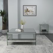 Square / mirrored glass side coffee table main photo