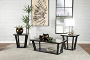 Black finish 3-piece occasional set with open shelves main photo