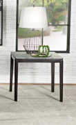 Faux gray marble top and black legs end table