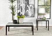 Faux gray marble top and black legs rectangular coffee table main photo
