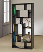 Transitional black oak bookcase