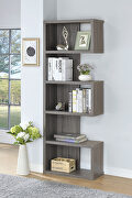 Contemporary weathered gray bookcase