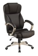 Office chair in dark brown leatherette main photo