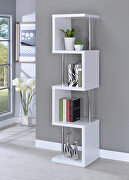 Modern white four-tier bookcase main photo