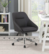 Brown leatherette upholstery office chair with casters main photo
