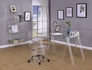 Amaturo clear acrylic sawhorse writing desk