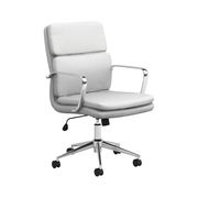 Adjustable height office chair in white / chrome