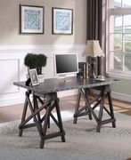 Industrial galvanized grey adjustable desk main photo