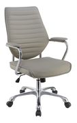 Office chair in gray leatherette / aluminum